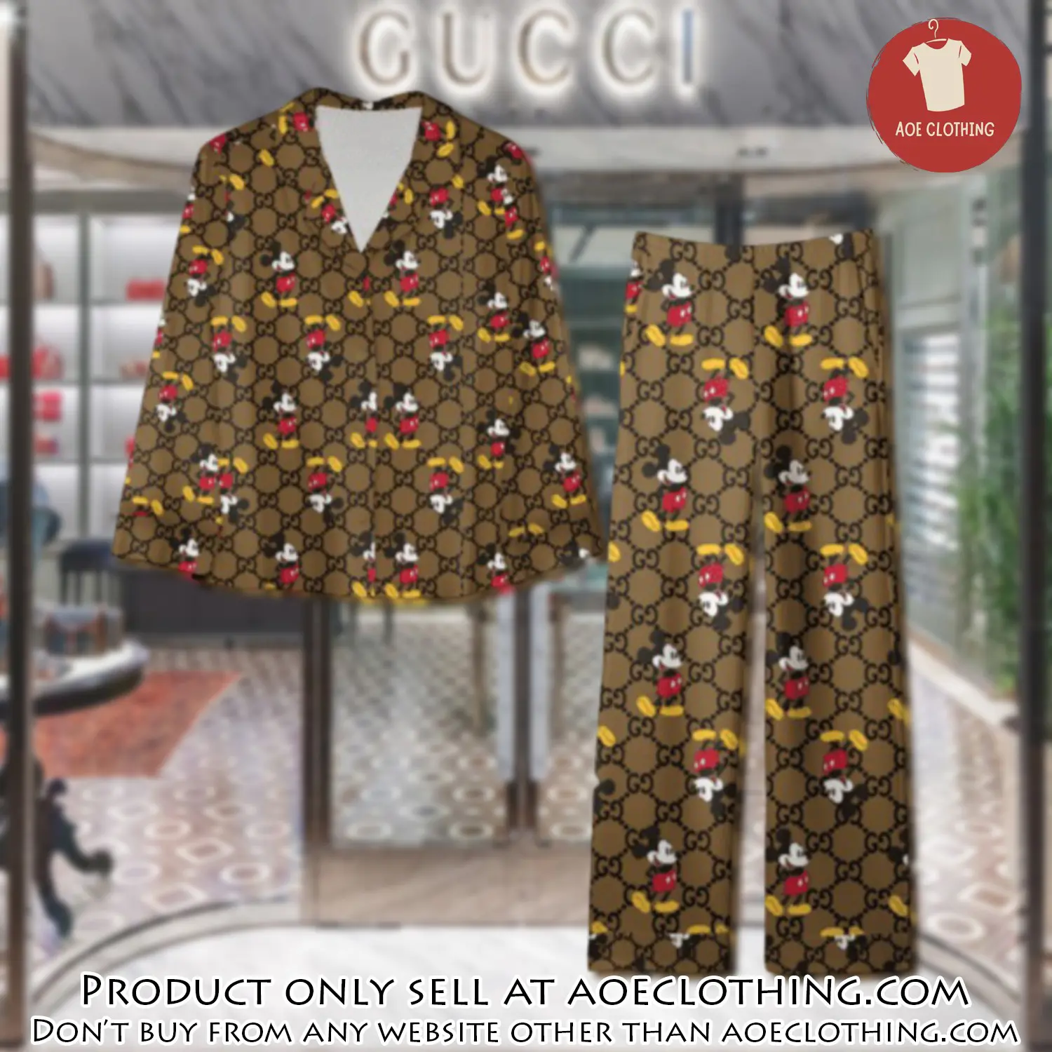 Trending luxury gc satin pajama set pjs1067 aoe2603952